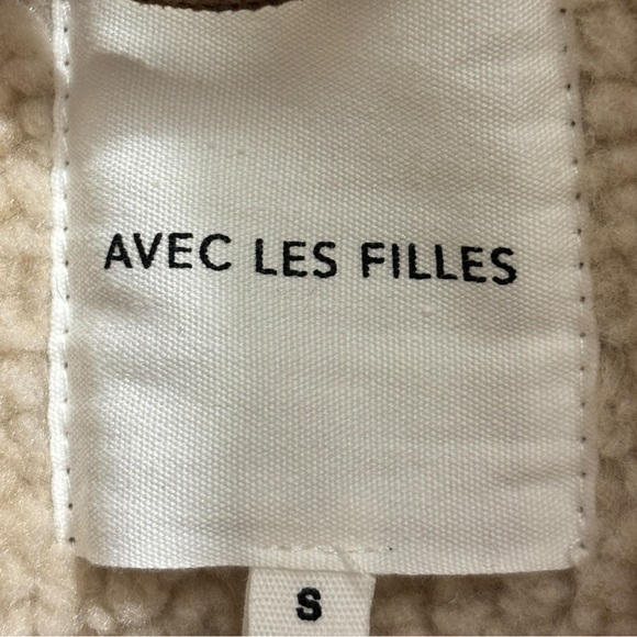 Avec Les Filles Cream Shearling Jacket - Picture 4 of 5